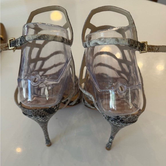 Schutz Juliana Pearl Snake High Heel Caged Open Single Sole Dress Sandal 6.5 - Picture 5 of 7